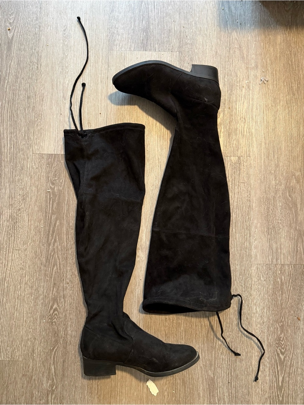 Knee high black boots size 7W wide calf
